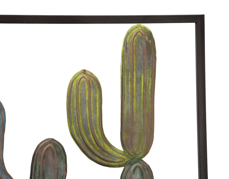 Fém Kaktusz Fali Dekoráció Keretben