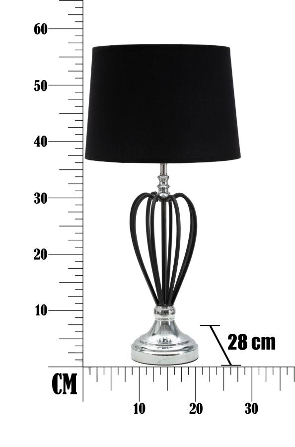 Fekete és Ezüst Fém Elegáns Asztali Lámpa