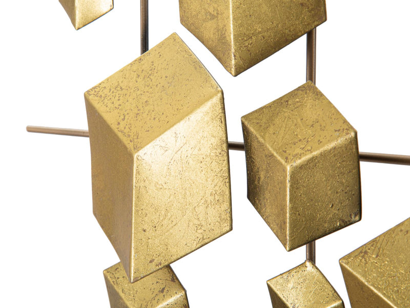 Aranyszínű Fém Kör alakú Geometrikus Fali Dekoráció