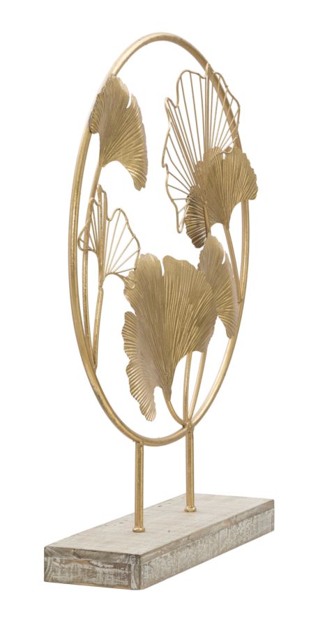 Aranyszínű Kerek Virágmintás Dekoráció (Modern Szobor)