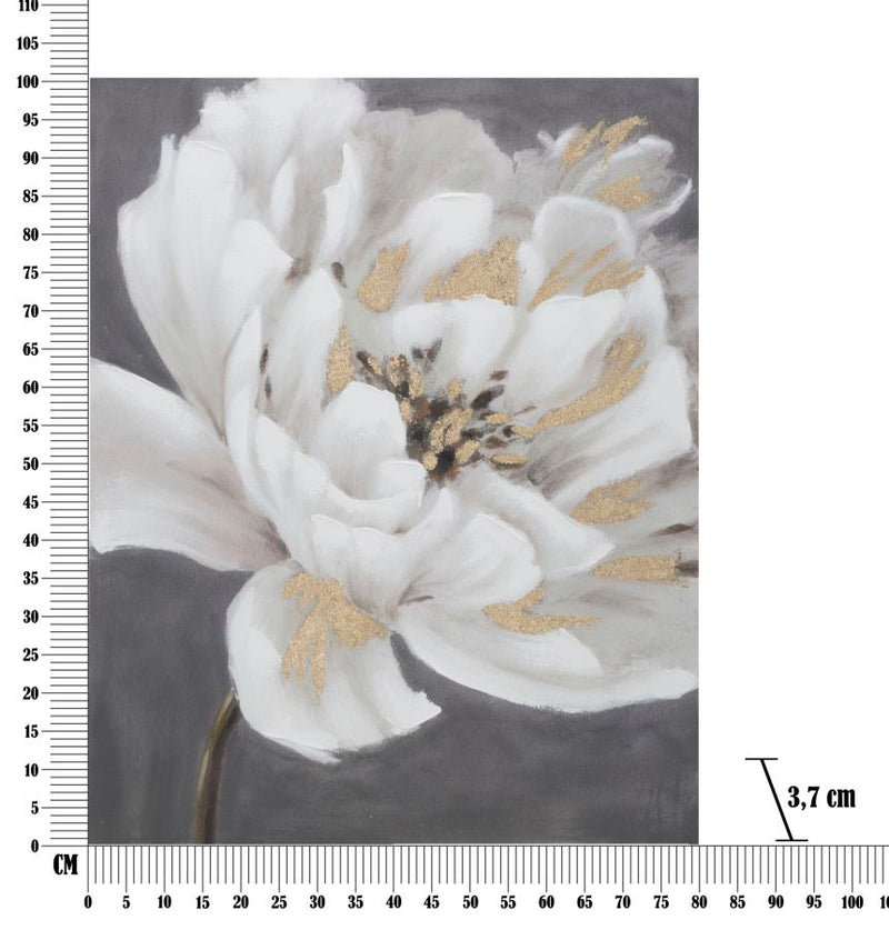Fehér Virágos Festmény (Kézzel Készített)