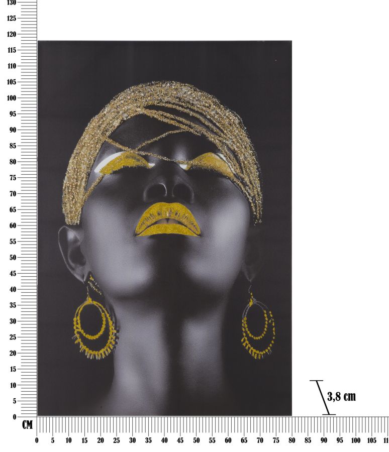 Nőt ábrázoló Aranyszínű és Fekete Modern Festmény