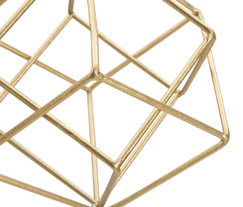 Nagy Aranyszínű Geometrikus Kocka Dekoráció (Modern Szobor)
