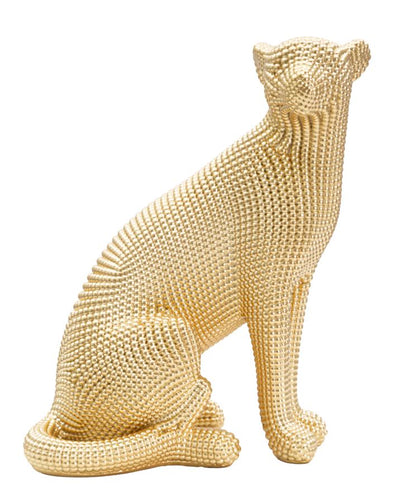 Aranyszínű Leopárd Szobor (Modern Dekoráció)