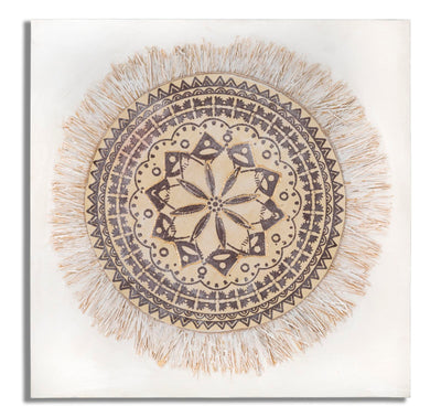 Bézs Kör alakú Mandala Festmény