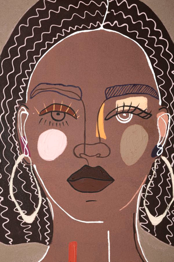 Fekete Nőt ábrázoló Modern Festmény