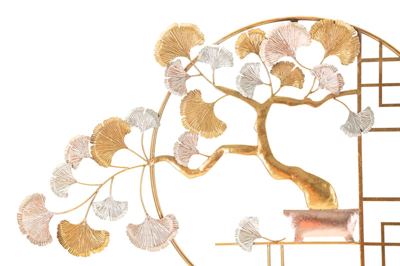 Aranyszínű Japán Cseresznyevirág Fa Fali Dekoráció Kerek Keretben