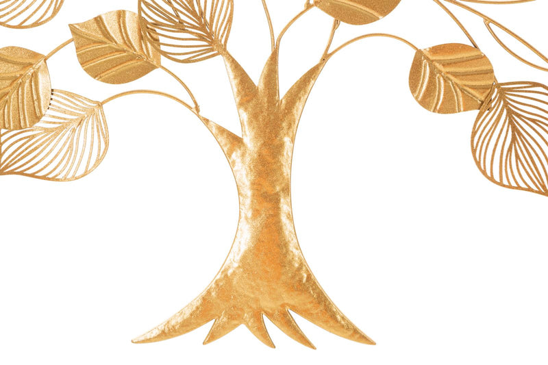 Aranyszínű Fa Levelekkel Fali Dekoráció