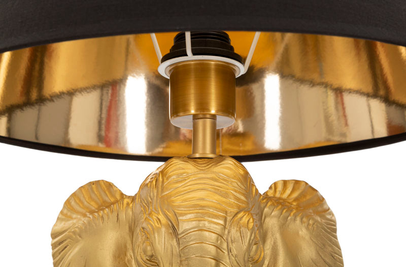 Aranyszínű és Fekete Modern Elefántos Állólámpa