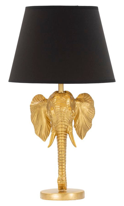 Aranyszínű és Fekete Modern Elefántos Asztali Lámpa