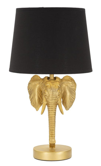 Aranyszínű és Fekete Modern Elefántos Asztali Lámpa