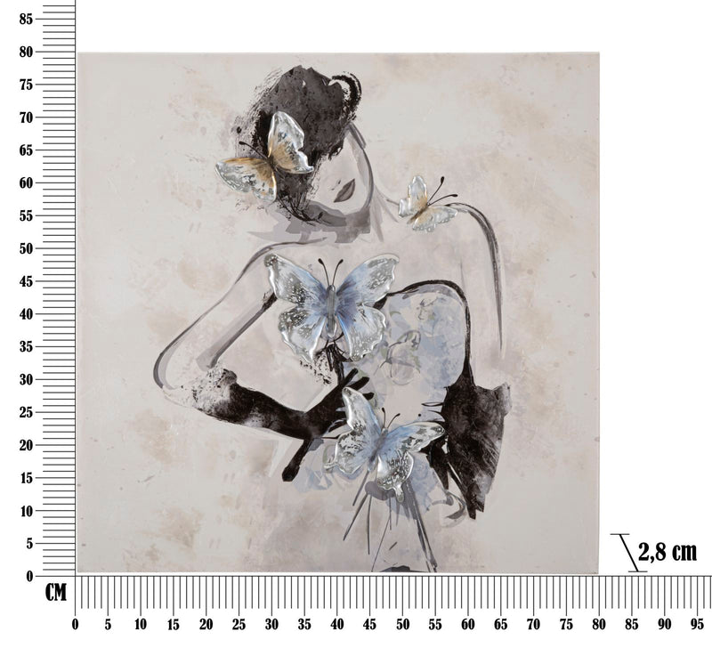 Kalapos Nőt ábrázoló Modern Absztrakt Festmény (Kézzel Készített)