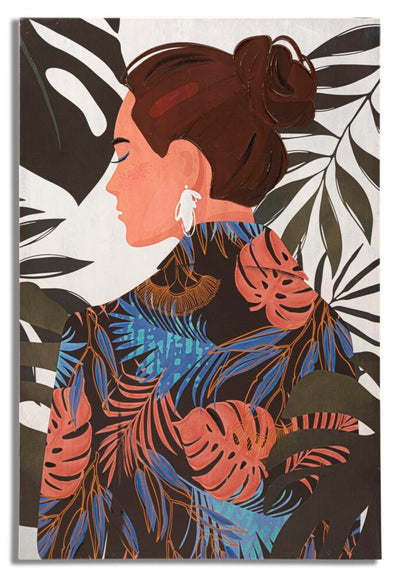 Nő az Esőerdőben Modern Trópusi Festmény