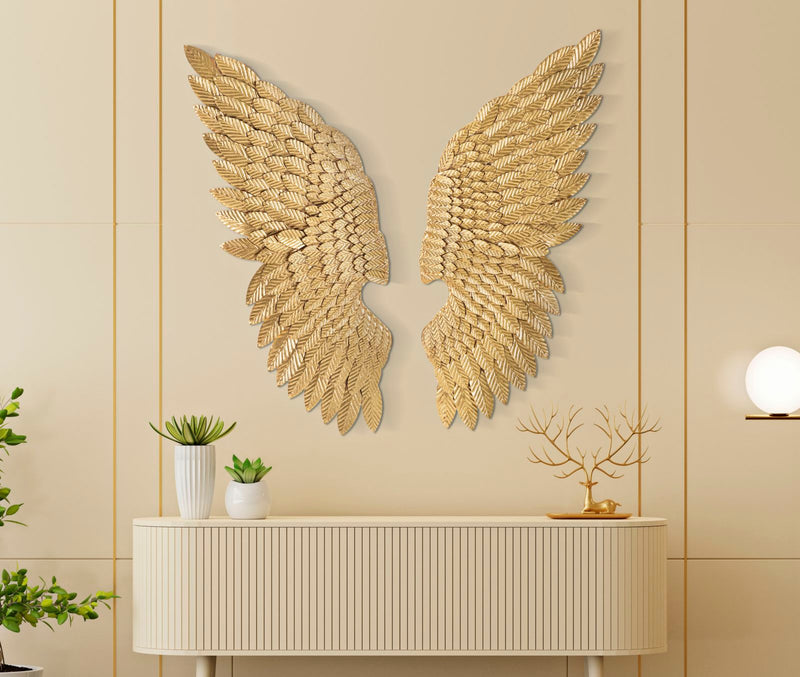 Aranyszínű Fém Angyal Szárny Fali Dekoráció