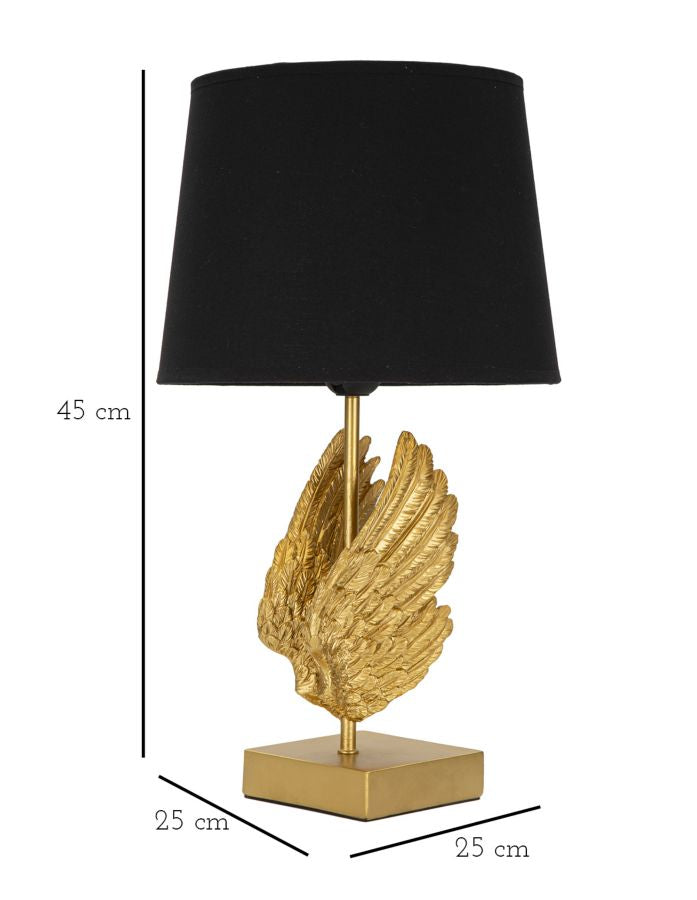 Aranyszínű és Fekete Modern Angyalszárnyas Asztali Lámpa