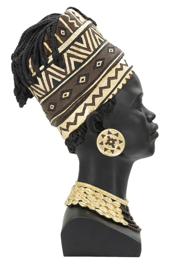 Afrikai Női Mellszobor (Modern Dekoráció)