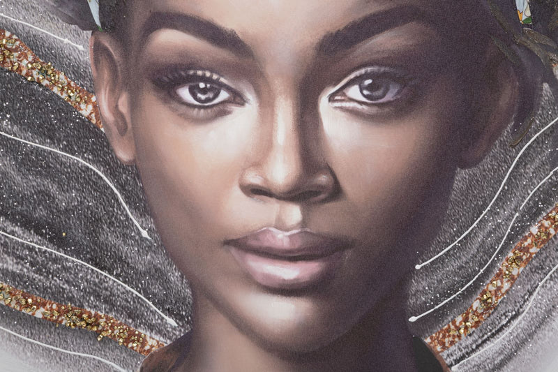 Fekete Nőt ábrázoló Modern Kézzel festett Festmény