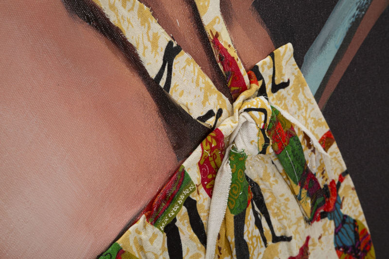 Afrikai Nő az Őserdőben Modern Kézzel Festett Festmény