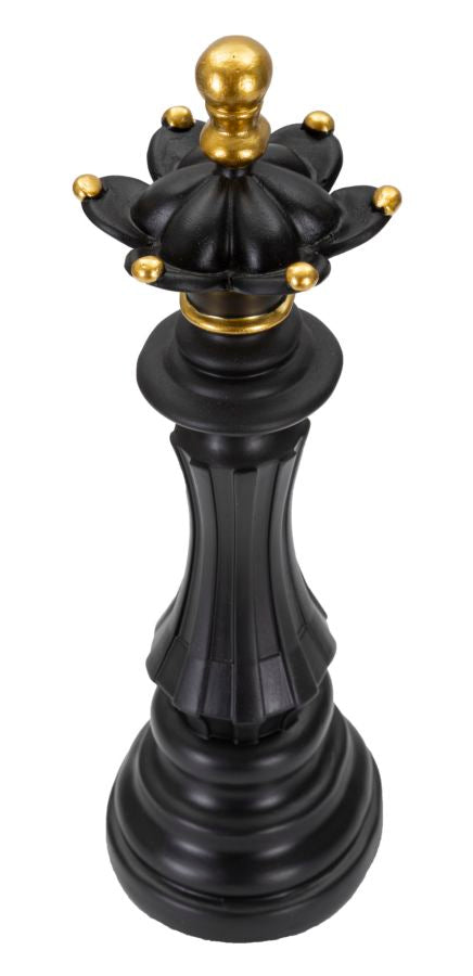 Fekete & Aranyszínű Királynő Sakkbábú (Modern Szobor)