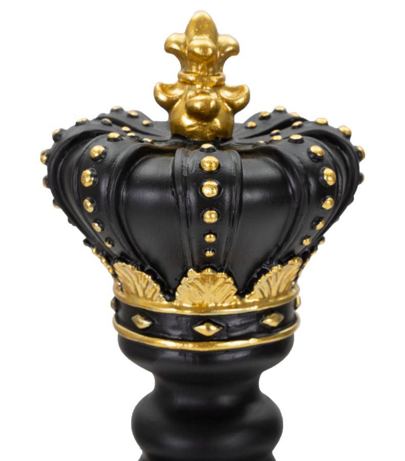 Fekete & Aranyszínű Király Sakkbábú (Modern Szobor)