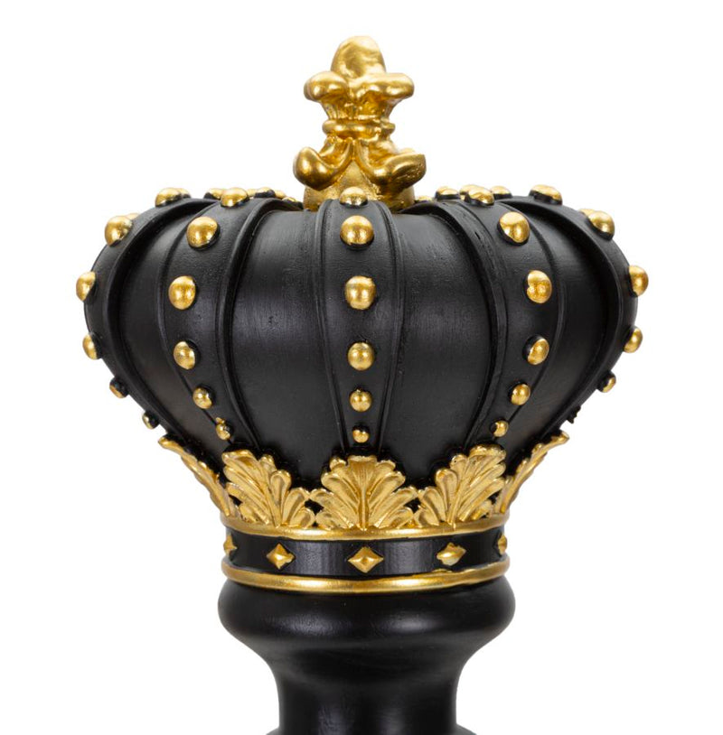 Fekete & Aranyszínű Király Sakkbábú (Modern Szobor)