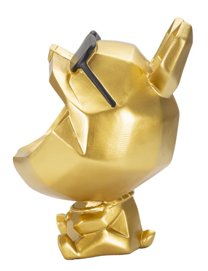 Aranyszínű Kutya Szobor Napszemüveggel (Modern Dekoráció - Tároló)