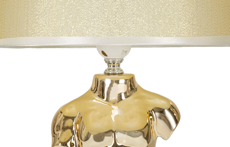 Aranyszínű Kerámia Férfi Felsőtest alakú Asztali Lámpa
