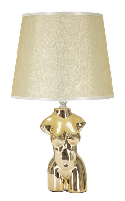 Aranyszínű Kerámia Női Felsőtest alakú Asztali Lámpa