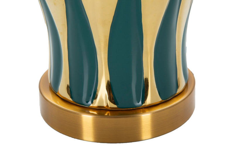 Aranyszínű és Zöld Luxus Asztali Lámpa