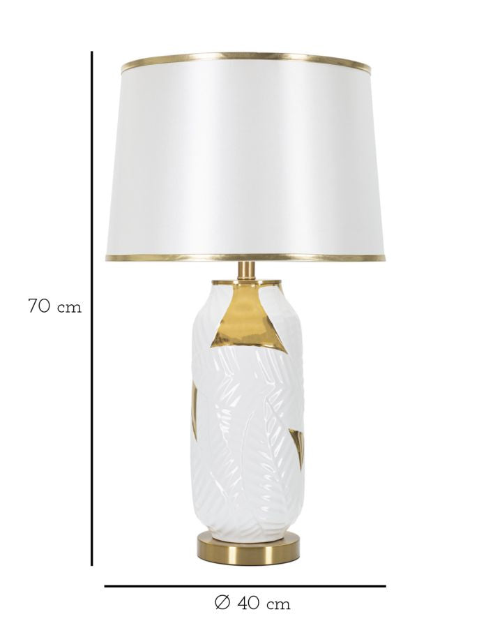 Aranyszínű és Fehér Kerámia Luxus Asztali Lámpa