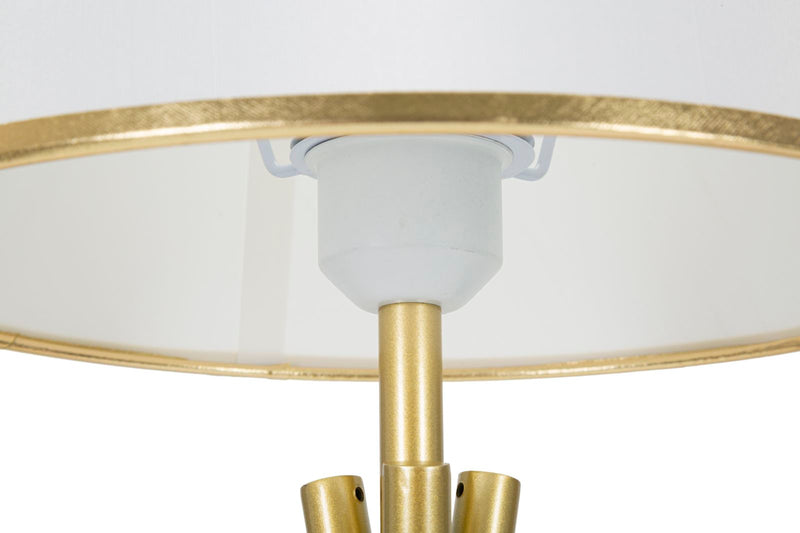 Aranyszínű és Fehér Fém Asztali Lámpa 3 Lábbal