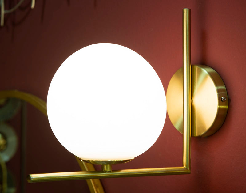 Aranyszínű Fali Lámpa Kerek Búrával (Modern Dekoráció)