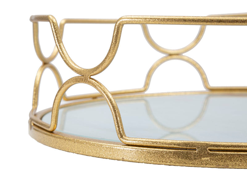 Aranyszínű Üveg Tálca (Modern Dekoráció)