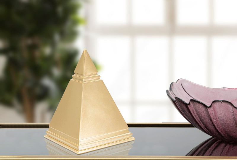 Aranyszínű Piramis formájú Dekoráció (Modern Szobor)