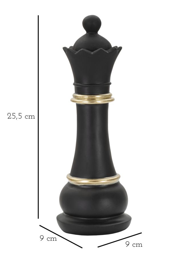 Fekete & Arany Királynő Sakkbábú (Modern Szobor)