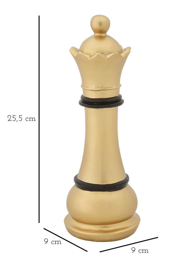 Arany & Fekete Királynő Sakkbábú (Modern Szobor)