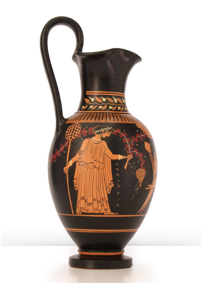 Ókori görög vörösalakos váza Dionüszosszal