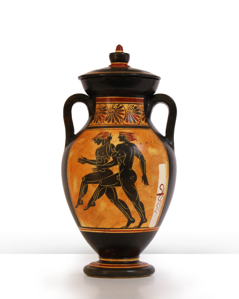 Ókori görög feketealakos amfóra Ajaxszal és Akhilleusszal