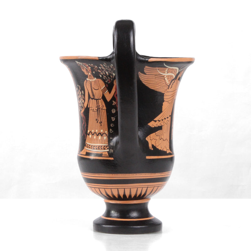 Ókori görög vörösalakos kantharosz Nikével és Zeusszal