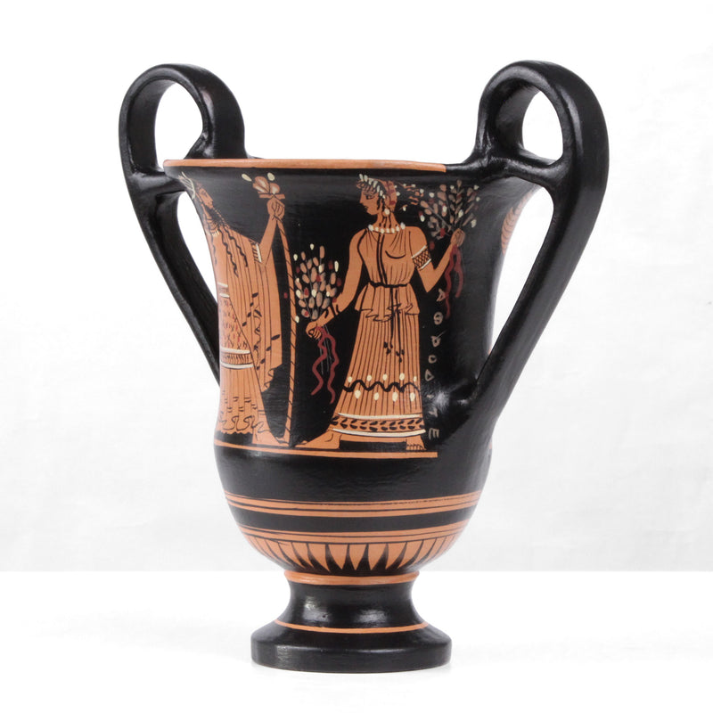 Ókori görög vörösalakos kantharosz Nikével és Zeusszal