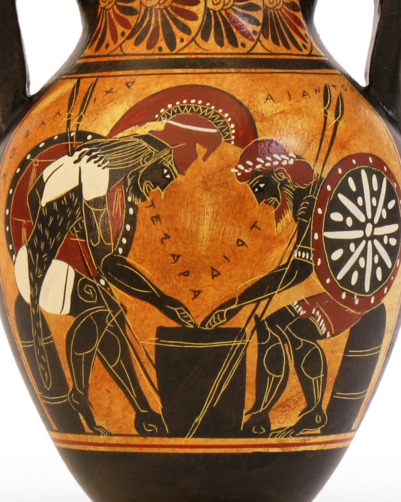Ókori görög feketealakos amfóra Ajaxszal és Akhilleusszal
