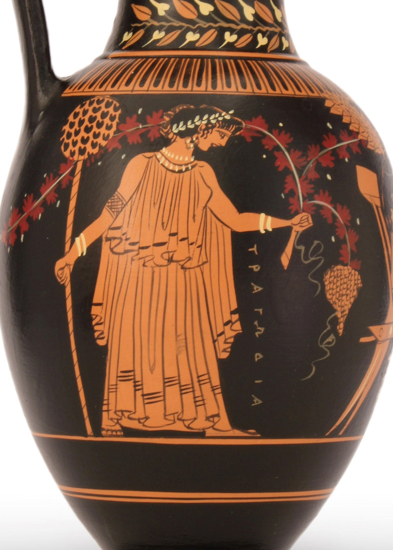 Ókori görög vörösalakos váza Dionüszosszal