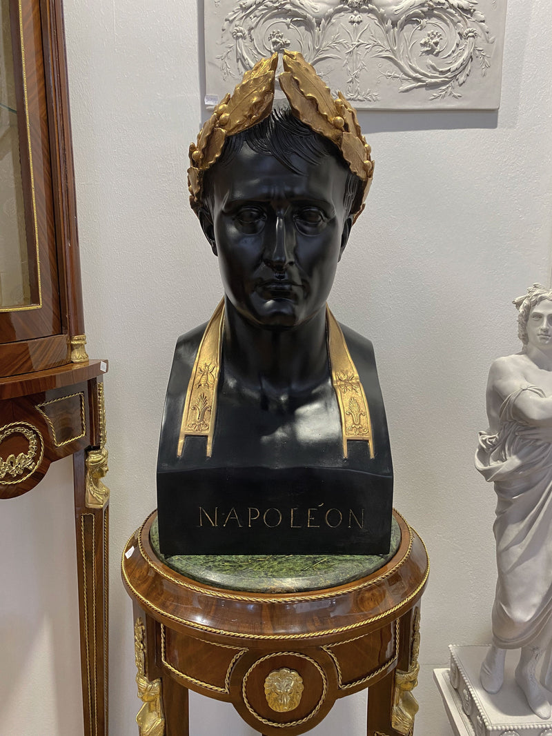 Napóleon császár mellszobor - Fekete és aranyozott